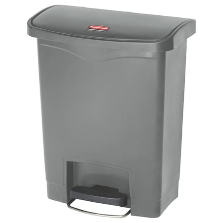 Rubbermaid Commercial Slim Jim Resin Step-On Container, Front Step Style, 8 gal, Gray 1883600